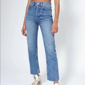 REDONE high rise stovepipe jeans